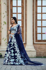 Reception Special Georgette Embroidery Sequence Work Lehenga Choli