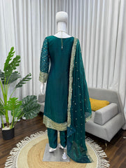 Elegant Ethnic Fendy Silk Thread & Sequence Work Suit