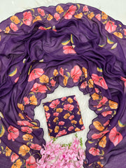 Beautiful Linen Digital Hand Printed Saree