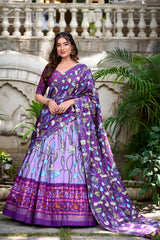 Heritage & Elegance Patola Printed Combination Tussar Silk Lehenga Choli