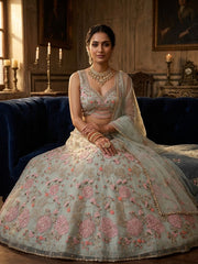 Festive Special Tabby Silk Pearl Embroidery Sequence Work Lehenga Choli