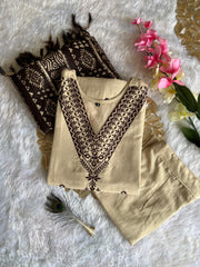 Beautiful Designer Khadi Cotton With Beautiful Embroidery Work Dress