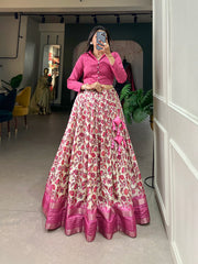 Attractive Dola Silk Printed Work Lehenga Choli