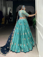 Beautiful Slab Silk Sequence & Thread Embroidery Work Lehenga Choli