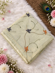 Beautiful Cosmos Silk Zaal With Thread Work Saree