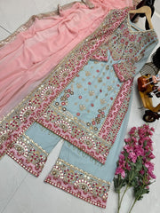 Designer Partywere Georgette Embroidery Work Salwar Suit