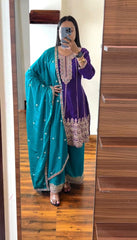 Beautiful Designer Party-wear Chinon Silk Dress