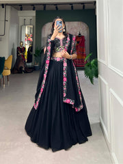 Fabulous Black Colour Georgette Lehenga Choli