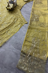 Beautiful Yellow Soft Net Embroidery Sequins Work Lehenga Choli