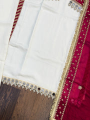 Beautiful Chinon Silk With Real Mirror & Moti Work Salwar Suit