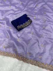 Party-wear Pure Soft Twills Organza Saree
