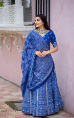 Attractive Bandhni  Printed Work Lehenga Choli