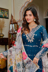 Party-wear Georgette Thread With Sequence Work Gown