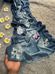 Beautiful Pending Colour Shade Wedding Wear Crape Silk Saree