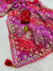 Beautiful Soft Kota Silk Lehriya Multi Saree