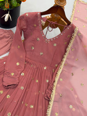 Party-wear Georgette With Embroidery Work Gown