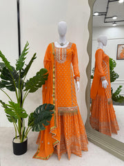 Party-wear Georgette Thread With Sequence Work Sharara