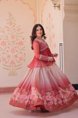 Beautiful Cosmos With Flower Printed Lehenga Choli