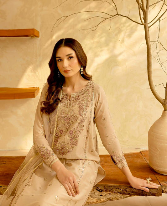 Designer Party-wear Heavy Roman Silk Embroidery & Sequence Work Suit