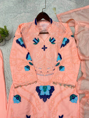 Wedding Special Soft Organza Embroidery Work Suit