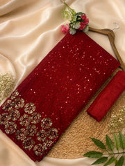 Party-wear Georgette Bollywood Style Sequence Embroidery Work Saree