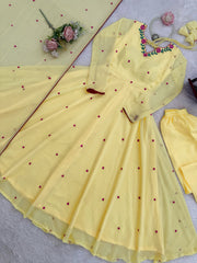 Sunshine Yellow Georgette Designer Anarkali Set