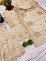 Party-wear Chinon Silk With Embroidery Codding Sequence Work Sharara