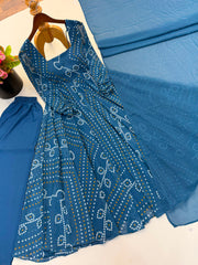 Beautiful Georgette With Digital Printed Work Gown