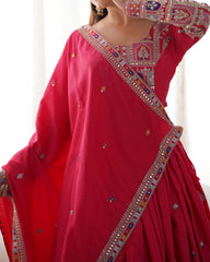 Beautiful Natural Crep Silk Coding Dori With Thread & Sequence Work Lehenga Choli