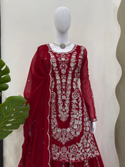 Partywear Designer Georgette Thread With Sequence Work Sharara
