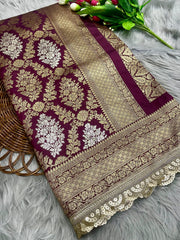 Beautiful Nita Ambani Inspired Banarsi Katan Silk Saree