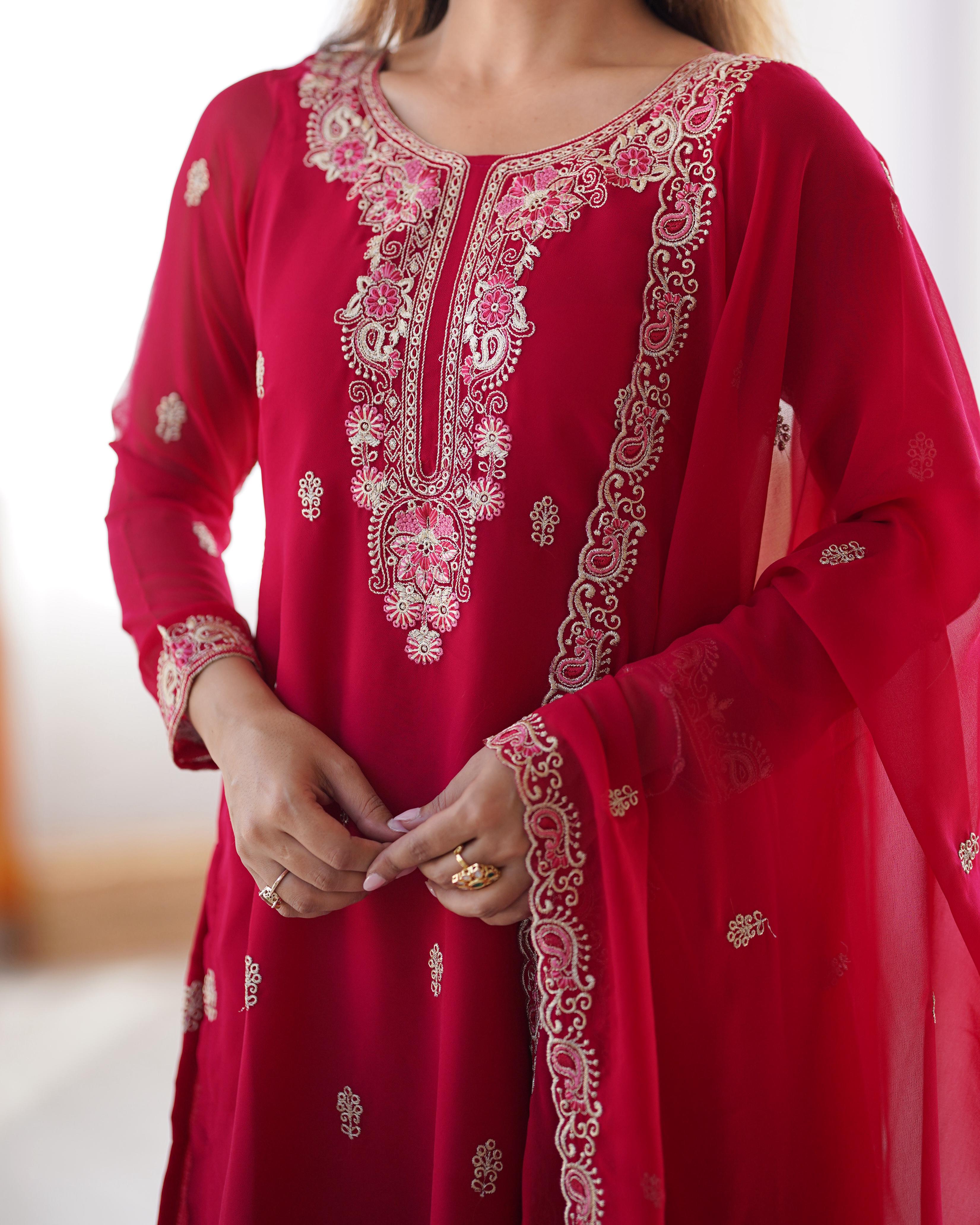 Party-wear Georgette Thread Work Salwar Suit