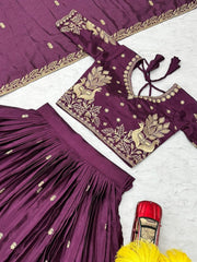 Festive Special Chinon Silk Embroidery Thread Work Lehenga Choli
