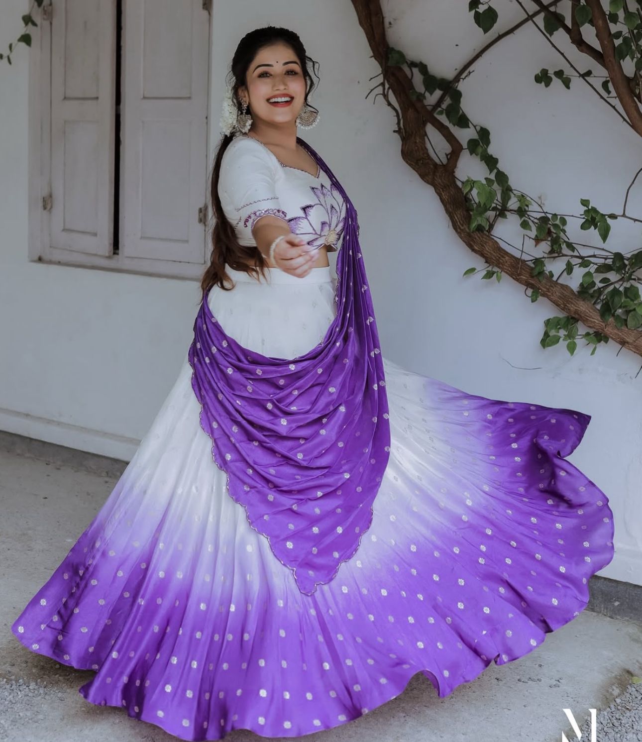 Beautiful Chinon Silk Real Hand Work With Digital Printed Lehenga Choli