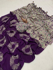 Beautiful Lagdi Pure Satin Silk Saree