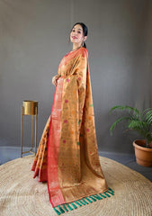 Beautiful Organza Tissue Silk With Different Zari Weaving Saree