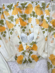 Beautiful Soft Organza Silk With Floral Printed Anarkali Gown