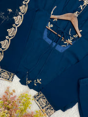 Party-wear Georgette Sequence Embroidery Work Gown