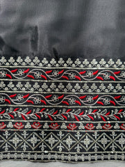 Beautiful Natural Crepe Thread With Sequence Work Suit
