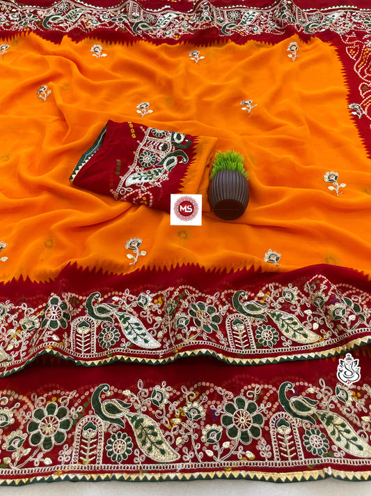 Beautiful Georgette Bandhej Saree