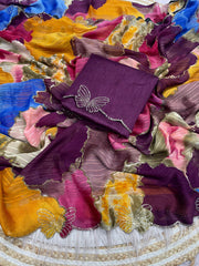 Beautiful Jarkhan & Siroski Work Saree