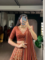 Traditional Rich Tasar Silk Iconic Sparkle With Lace Border Lehenga Choli