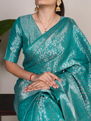 South Indian Special Kanjivaram Silk Zari Weaving Work Saree