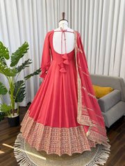Festive were Chinon Silk Sequence Work gown