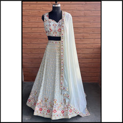 Beautiful Georgette Thread With Sequence Embroidery Work Lehenga Choli