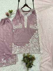 Eid Special Franch Crape Sequence Embroidery Work Suit