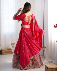 Beautiful Natural Crep Silk Coding Dori With Thread & Sequence Work Lehenga Choli
