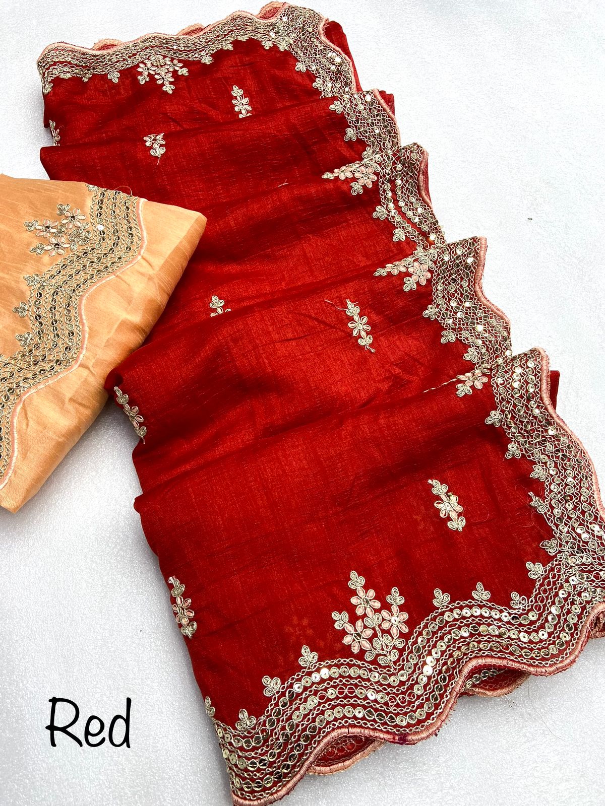 Beautiful Soft Vichitra Silk Partywear Saree
