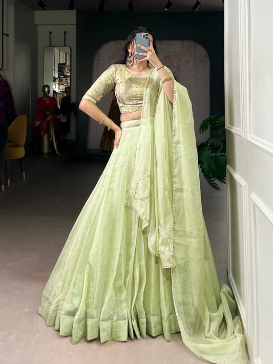 Beautiful Allen Crush Plain Lehenga Choli
