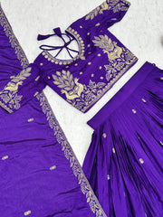 Festive Special Chinon Silk Embroidery Thread Work Lehenga Choli